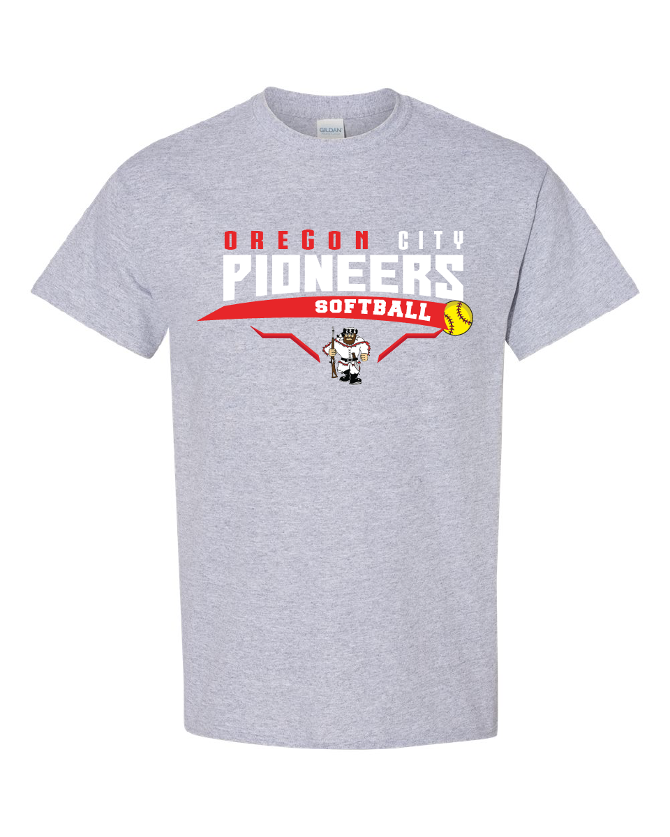 Softball Cotton T-shirt (Black, Gray)